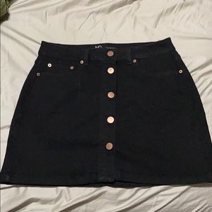 NOBO High Rise Button Front Stretch Skirt Black